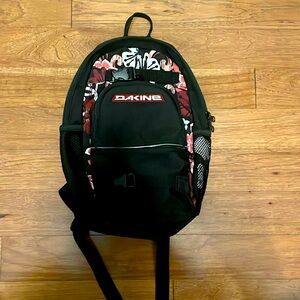 Dakine Backpack - Pink/Burgundy Tropical print fabric